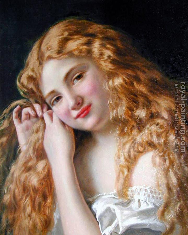Sophie Gengembre Anderson : Young Girl Fixing Her Hair